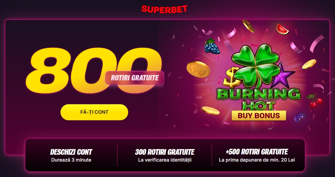 superbet 800 rotiri gratuite fara depunere